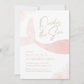 Invitation Une fille de sirène rose de mer fête d'anniversair (Devant)