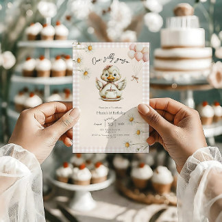 Invitation Une fille d'oie sotte 1er anniversaire