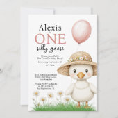 Invitation Une fille d'oie sotte premier anniversaire (Devant)