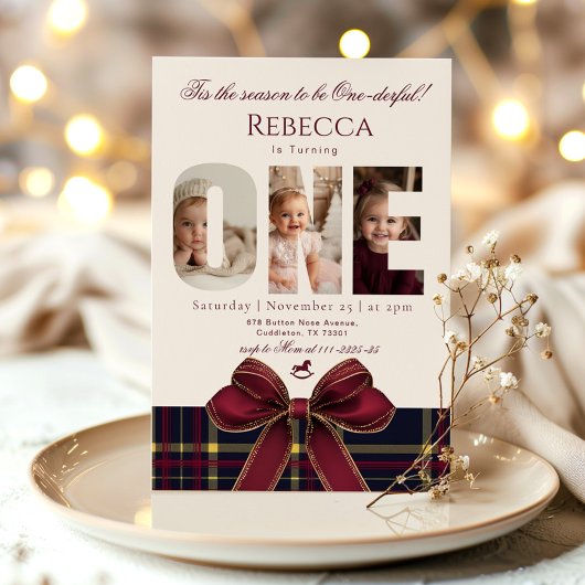 Invitation Une fille douloureuse 1er anniversaire Photo Prepp