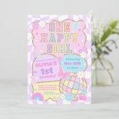 Invitation Une fille heureuse Patch Varsity Prépa 1er Anniver (Debout devant)