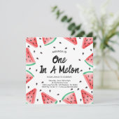 Invitation Une fille pastèque One in a Melon 1er anniversaire (Debout devant)