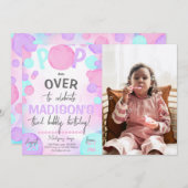 Invitation Une fille Pop Over Bubble Photo (Devant / Derrière)