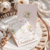 Invitation Une fille rose d'oie sotte 1er anniversaire