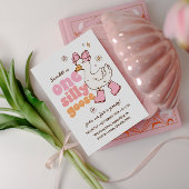 Invitation Une fille rose d'oie sotte 1er anniversaire