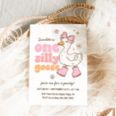 Invitation Une fille rose d'oie sotte 1er anniversaire