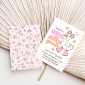 Invitation Une fille rose d'oie sotte 1er anniversaire