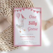 Invitation Une fille rose d'oie sotte 1er anniversaire Invita