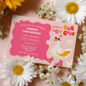 Invitation Une fille rose d'oie sotte Anniversaire des enfant