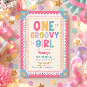 Invitation Une fille super 1er anniversaire fête fantaisiste
