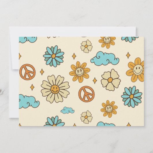 Invitation Une fille Super Retro Arc-en-ciel 1er anniversaire (Dos)