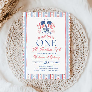 Invitation Une fille tout à fait américaine 4 juillet 1er ann