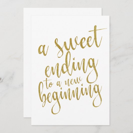 Invitation Une fin douce à un nouveau début panneau abordable (Devant / Derrière)