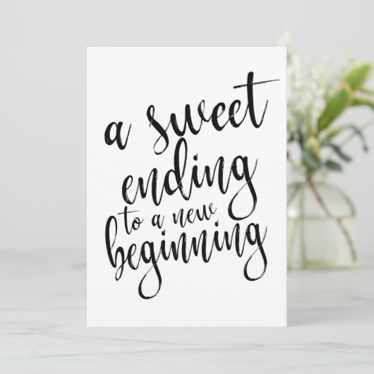 Invitation Une fin douce à un nouveau début signe abordable (Debout devant)