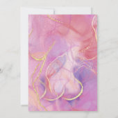 Invitation Une finition rose et Marbre blanc avec or brossé (Dos)