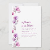 Invitation Une Fleur Est En Baby shower Violet Fleur Invitati (Devant)