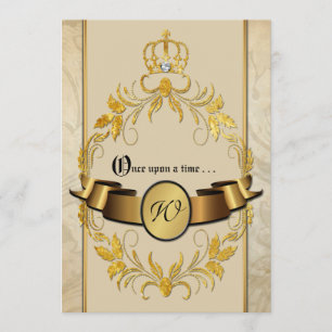 Invitation Une Fois À L'Heure Monogramme Imaginaire Mariage I