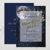 Invitation Une Fois Sur Un Sweet sixteen Étoiles (Devant / Derrière)