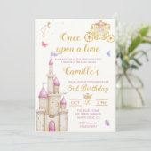Invitation Une fois sur une fois princesse anniversaire Invit (Debout devant)