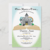 Invitation Une fois sur une histoire livre Princesse Annivers (Devant)