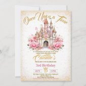 Invitation Une fois sur une princesse Fille anniversaire Invi (Devant)