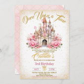 Invitation Une fois sur une princesse Fille anniversaire Invi (Devant / Derrière)