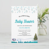 Invitation Une forêt hivernale de douche de bébé un peu joyeu (Debout devant)
