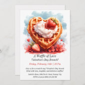 Invitation Une gaufre d'amour personnalisable - Saint Valenti (Devant / Derrière)