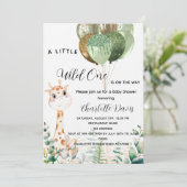 Invitation Une girafe sauvage un baby shower luxe jungle (Debout devant)