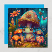Invitation Une grenouille aux champignons magiques (Devant / Derrière)