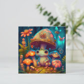 Invitation Une grenouille aux champignons magiques (Debout devant)