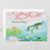Invitation Une Grenouille S'Enfonce Dans La Fête D'Été De L'É (Devant / Derrière)