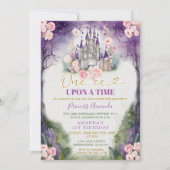 Invitation Une heure sur un château violet de temps 1er anniv (Devant)