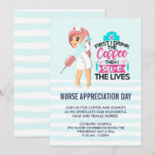 Invitation Une infirmière drôle dire la journée des infirmièr (Devant / Derrière)
