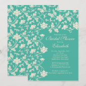 Invitation Une jolie Fête de l'mariée fleurie moderne (Devant / Derrière)