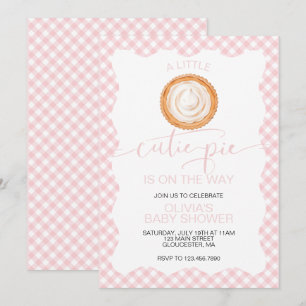 Invitation Une jolie fille tartine de potiron à carreaux bébé