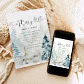 Invitation Une jolie forêt d'hiver baby shower