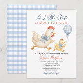 Invitation Une jolie petite poussin est sur le point d'éclore (Devant / Derrière)