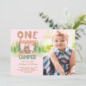 Invitation Une joyeuse Camper Girl Photo 1er anniversaire (Debout devant)