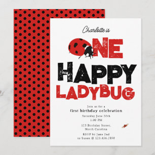 Invitation Une Joyeuse Coccinelle 1er Premier Anni