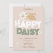 Invitation Une Joyeuse Daisy 1er Premier Anniversa (Devant)