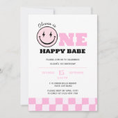 Invitation Une joyeuse fête d'anniversaire de Babe Rose Girls (Devant)