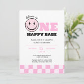 Invitation Une joyeuse fête d'anniversaire de Babe Rose Girls (Debout devant)