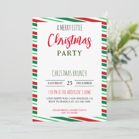 Invitation Une joyeuse fête de Noël (Debout devant)