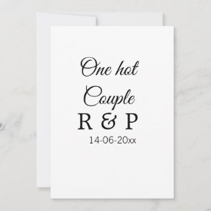 Invitation Une lettre initiale de nom de couple chaud date te