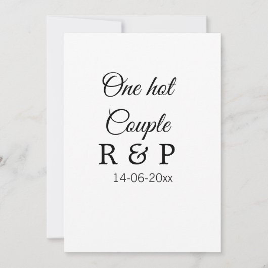 Invitation Une lettre initiale de nom de couple chaud date te (Devant)