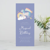 Invitation Une licorne magique et Rainbow Birthday Party Invi (Debout devant)