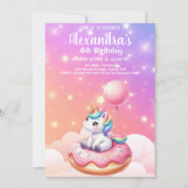 Invitation Une licorne magique et une fête d'anniversaire arc (Devant)