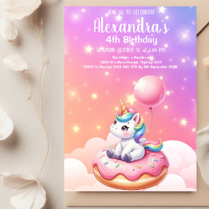 Invitation Une licorne magique et une fête d'anniversaire arc