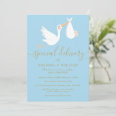 Invitation Une livraison spéciale Couples bébé Douche / Sprin (Debout devant)